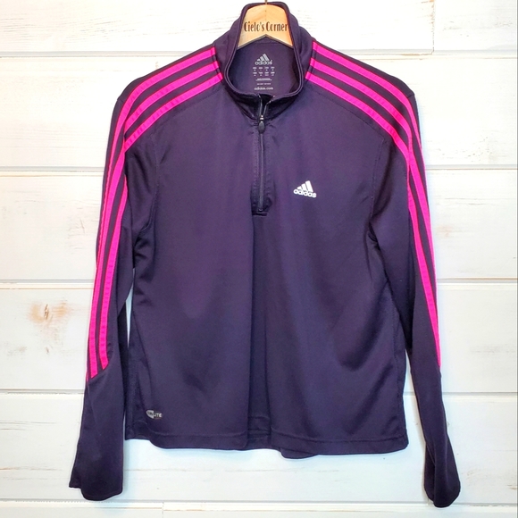 Adidas Blue Pink ¾ Zip Pullover Large - Picture 7 of 9